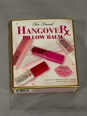 Too Faced Hangover Rx Pillow Balm Set - Pink, Red, Gold